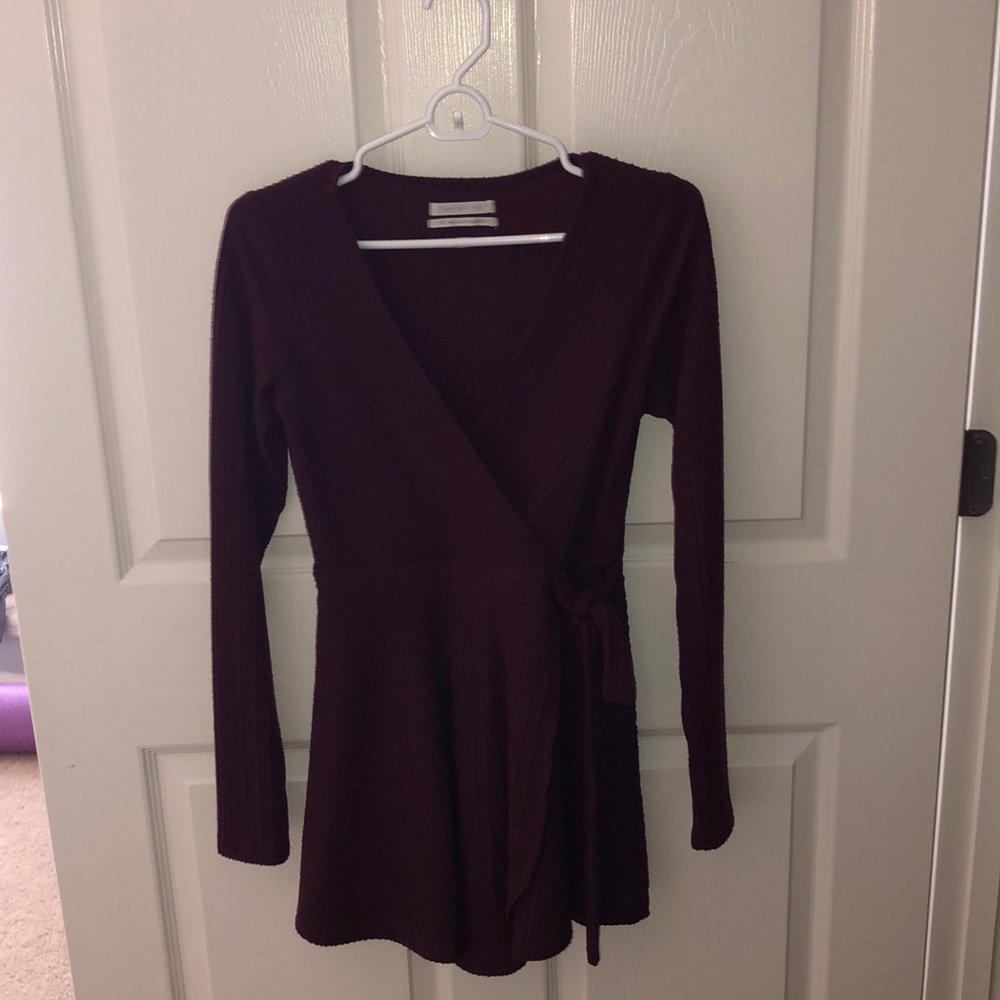 urban outfitters maroon mini dress romper